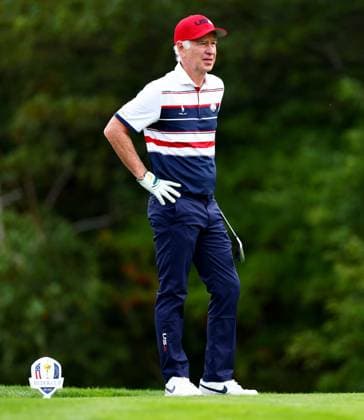 John McEnroe of Team USA during the Celebrity All-Star match. 2025 Ryder Cup, Celebrity Match, Golf, Bethpage Black Golf Course, New York, USA - 24 Sep 2025New York Bethpage Black Golf Course New York (NY) United States of America EDITORIAL USE ONLY No use with unauthorised audio, video, data, fixture lists, club league logos or live services. Online in-match use limited to 120 images, no video emulation. No use in betting, games or single club league player publications. Copyright: xJamesxMarsh Shutterstockx 15500192bk