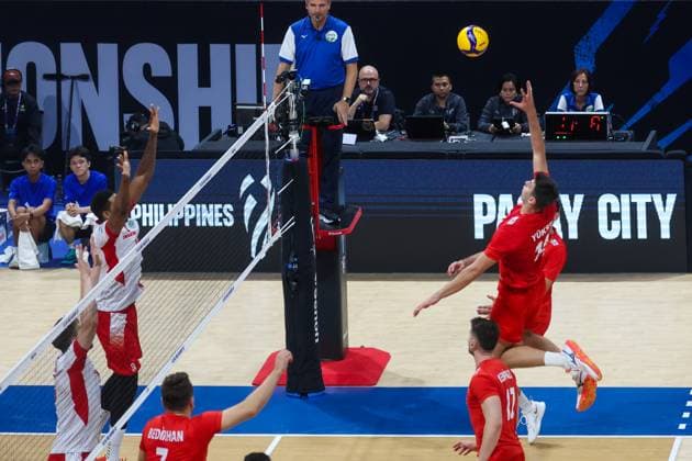 Turkiye v Poland - Men s Volleyball World Championship, WM, Weltmeisterschaft 2025 METRO MANILA, PHILIPPINES - SEPTEMBER 24: Players of Turkiye in action during the quarter finals between Turkiye and Poland in the FIVB Volleyball Men s World Championship, at the Mall of Asia Arena, in Pasay City, Metro Manila, Philippines, on September 24, 2025. Daniel Ceng Anadolu Manila Philippines. Editorial use only. Please get in touch for any other usage.  Copyright: x2025xAnadoluxDanielxCengx