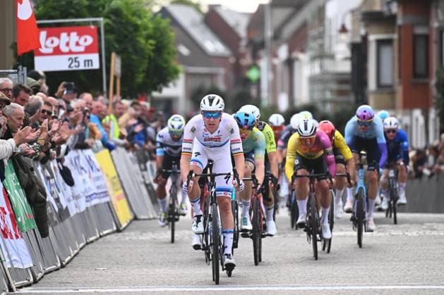 Omloop van Het Houtland 2025 Cycling Race LICHTERVELDE, BELGIUM - SEPTEMBER 24 : Merlier Tim (BEL) of Soudal - Quick Step during the 78th edition of Omloop van Het Houtland an UCI Class 1.1 one day cycling road race for Men Elite of 198,7 km with start in Eernegem and finish in Lichtervelde on September 24, 2025 in Lichtervelde, Belgium, 24 09 2025 Lichtervelde Belgium  Copyright: xGvgx