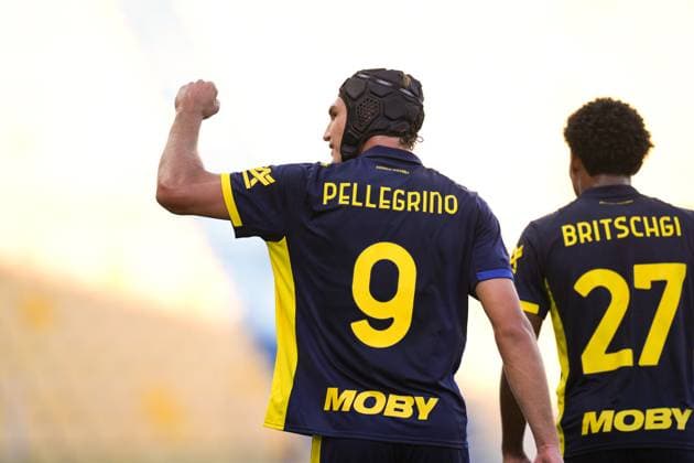 Parma s Mateo Pellegrino Casalanguida celebrates after scoring the 2-1 goal for his team during the round of 32 Frecciarossa Italian Cup 2025 2026 soccer match between Parma and Spezia at Ennio Tardini Stadium in Parma, North Italy, Wednesday, September 24, 2025. Soccer  Copyright: xMassimoxPaolone LaPressex