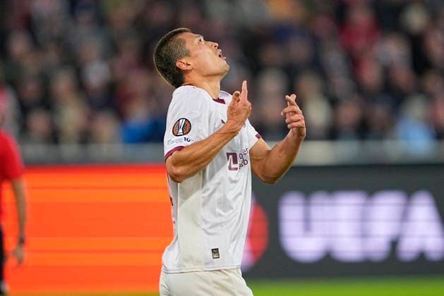Denmark Europa League: FC Midtjylland - SK Sturm Graz FC Midtjyllands Gue-Sung Cho reacts during the Europa League match between FC Midtjylland and SK Sturm Graz at MCH Arena in Herning on Wednesday, September 24, 2025. (Photo: Bo Amstrup Scanpix 2025) , Herning Denmark Copyright: BoxAmstrupx spdk20250924-192702-L