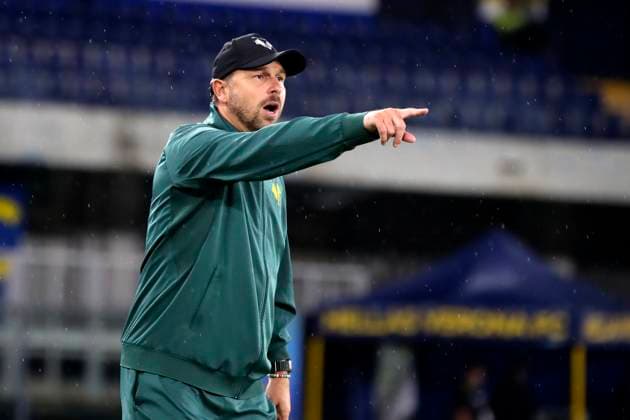 Verona™s head coach Paolo Zanetti during the Frecciarossa Italian Cup 2025 2026 soccer match between Hellas Verona and Venezia at Stadio Marcantonio Bentegodi in Verona , North Italy , Wednesday ,September 24, 2025. - Soccer  Copyright: xPaolaxGarbuio Lapressex