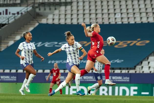 Essen, Germany, September 24th 2025 Sandra Maria Jessen ( 6 - 1. FC Köln) scoring a goal during the Google Pixel Frauen Bundesliga match between SGS Essen and 1.FC Köln at Franz-Kremer-Stadion, in Cologne, Germany. (Gabor Baumgarten SPP) Copyright: xGaborxBaumgartenx xSPPx spp-en-GaBaSp-25_09_24_SGS Essen_1.FC Kln_Gabor_Baumgarten-03214