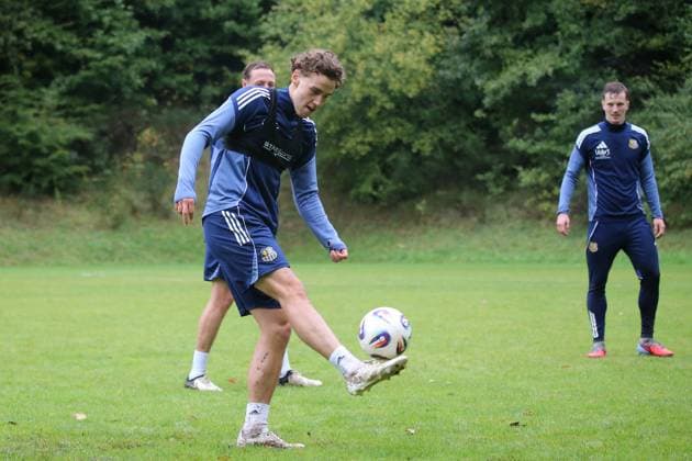 24.09.2025, xmohx, Fussball 3.Liga, 1.FC Saarbrücken - Training v.l. Robin Bormuth (1.FC Saarbruecken) (DFL DFB REGULATIONS PROHIBIT ANY USE OF PHOTOGRAPHS as IMAGE SEQUENCES and or QUASI-VIDEO) Saarbrücken