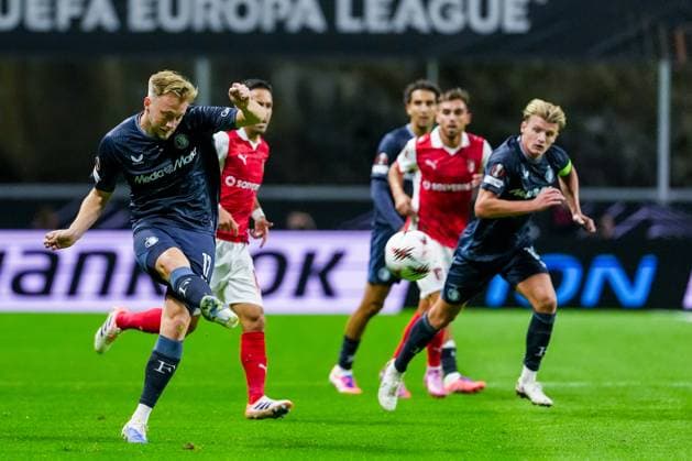 UEFA Europa League: S.C. Braga v Feyenoord Braga - Casper Tengstedt of Feyenoord during the first match of the UEFA Europa League 2025 2026. The match is set between S.C. Braga and Feyenoord at Estadio Municipal de Braga on 24 September 2025 in Braga, Portugal. Copyright: xTomxBodex
