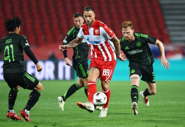 Marko Arnautovic of Crvena zvezda Crvena zvezda v Celtic, UEFA Europa League, Football, Rajko Mitic Stadium, Belgrade, Serbia - 24 Sep 2025Belgrade Rajko Mitic Stadium Serbia EDITORIAL USE ONLY No use with unauthorised audio, video, data, fixture lists, club league logos or live services. Online in-match use limited to 120 images, no video emulation. No use in betting, games or single club league player publications. Copyright: xNikolaxKrstic Shutterstockx 15498417ax