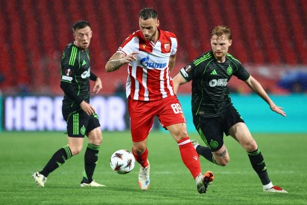 Marko Arnautovic of Crvena zvezda Crvena zvezda v Celtic, UEFA Europa League, Football, Rajko Mitic Stadium, Belgrade, Serbia - 24 Sep 2025Belgrade Rajko Mitic Stadium Serbia EDITORIAL USE ONLY No use with unauthorised audio, video, data, fixture lists, club league logos or live services. Online in-match use limited to 120 images, no video emulation. No use in betting, games or single club league player publications. Copyright: xNikolaxKrstic Shutterstockx 15498417ay