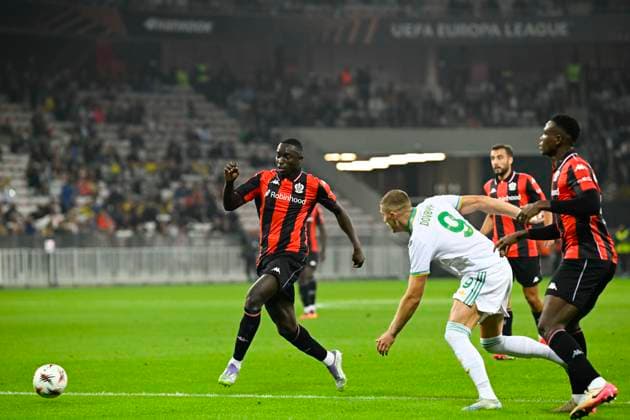 FOOTBALL : OGC Nice VS AS Roma - UEFA Europa League - 24 09 2025 Antoine Mendy (OGCN) - UEFA Europa League match between OGC Nice and AS Roma on September 24, 2025 at the Allianz Riviera Stadium in Nice. NiceFrance  Copyright: xWilliamxCannarellax