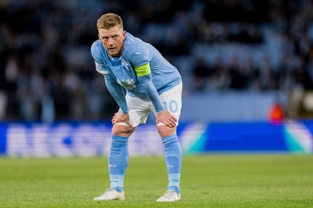 250924 Anders Christiansen of Malmö FF looks dejected during the UEFA Europa League football match between Malmö FF and Ludogorets on September 24, 2025 in Malmö. Photo: Petter Arvidson BILDBYRAN kod PA PA1085 fotboll football soccer fotball uefa europa league europa league malmö ff ludogorets bbeng depp Copyright: PETTERxARVIDSON BB250924PA139