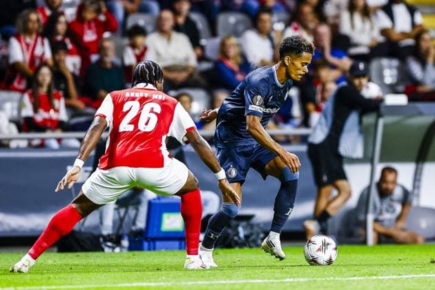 BRAGA , 24-09-2025 , Stadium municipal de Braga , season 2025 2026 , Europa League football , Braga FC - Feyenoord , picture shows Feyenoord player Goncalo Borges Braga - Feyenoord  x31178905x Copyright: