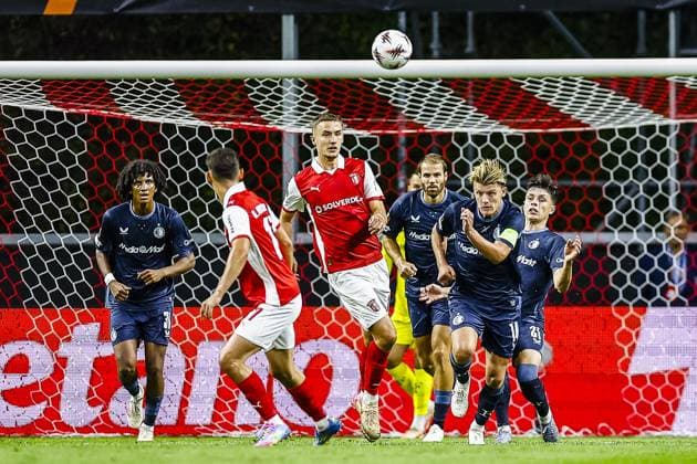 BRAGA , 24-09-2025 , Stadium municipal de Braga , season 2025 2026 , Europa League football , Braga FC - Feyenoord , picture shows Feyenoord player Sem Steijn Braga - Feyenoord  x31178906x Copyright: