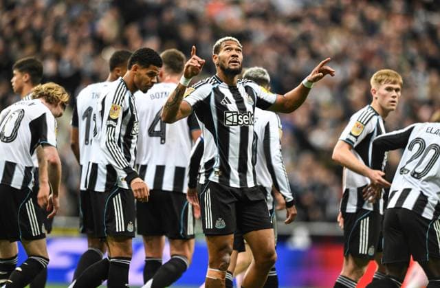 Joelinton of Newcastle United celebrates scoring their first goal Newcastle United v Bradford City, EFL Carabao Cup, Third Round, Football, St James Park, Newcastle, UK - 24 Sep 2025Newcastle St James Park United Kingdom EDITORIAL USE ONLY No use with unauthorised audio, video, data, fixture lists, club league logos or live services. Online in-match use limited to 120 images, no video emulation. No use in betting, games or single club league player publications. Copyright: xRichardxLee Shutterstockx 15498597ar