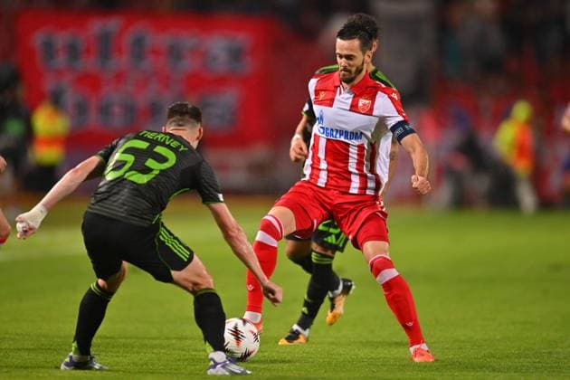 CRVENA ZVEZDA vs CELTIC GLASGOW MIRKO IVANIC football Crvena zvezda vs Celtic Glasgow UEFA Europa league match at Rajko Mitic stadium, Belgrade 24.09.2025 FOOTBALL, UEFA EUROPA LEAGUE, CRVENA ZVEZDA, RED STAR, CELTIC GLASGOW Belgrade Rajko Mitic stadium Serbia Copyright: xVMx xMNxPressx