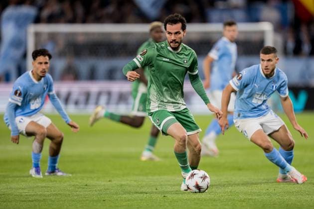 250924 Pedro Naressi of Ludogorets during the UEFA Europa League football match between Malmö FF and Ludogorets on September 24, 2025 in Malmö. Photo: Petter Arvidson BILDBYRAN kod PA PA1085 fotboll football soccer fotball uefa europa league europa league malmö ff ludogorets bbeng bbauto Copyright: PETTERxARVIDSON BB250924PA180