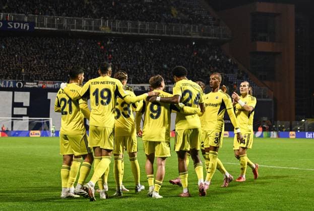 Dinamo Zagreb v Fenerbahce - UEFA Europa League ZAGREB, CROATIA - SEPTEMBER 24: Players of Fenerbahce celebrate after scoring a goal during the UEFA Europa League week 1 match between Dinamo Zagreb and Fenerbahce at Maksimir Stadium in Zagreb, Croatia on September 24, 2025. Elif Ozturk Anadolu Zagreb Croatia. Editorial use only. Please get in touch for any other usage.  Copyright: x2025xAnadoluxElifxOzturkx