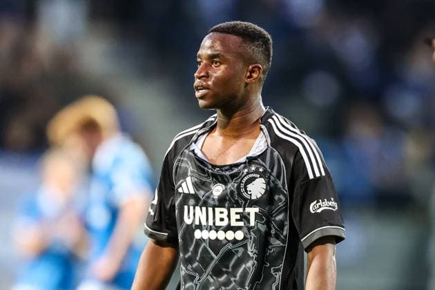 Lyngby BK v FC Copenhagen, Oddset Pokalen football, Lyngby, Denmark Lyngby, Denmark. 24th, September 2025. Youssoufa Moukoko (9) of FC Copenhagen seen during the Oddset Pokalen match between Lyngby BK and FC Copenhagen at Lyngby Stadion in Lyngby. Denmark, Lyngby  Copyright: xGonzalesxPhoto RunexMathiesenx