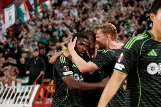 Kelechi Iheanacho of Celtic celebrates his goal Crvena zvezda v Celtic, UEFA Europa League, Football, Rajko Mitic Stadium, Belgrade, Serbia - 24 Sep 2025Belgrade Rajko Mitic Stadium Serbia EDITORIAL USE ONLY No use with unauthorised audio, video, data, fixture lists, club league logos or live services. Online in-match use limited to 120 images, no video emulation. No use in betting, games or single club league player publications. Copyright: xNikolaxKrstic Shutterstockx 15498417dd