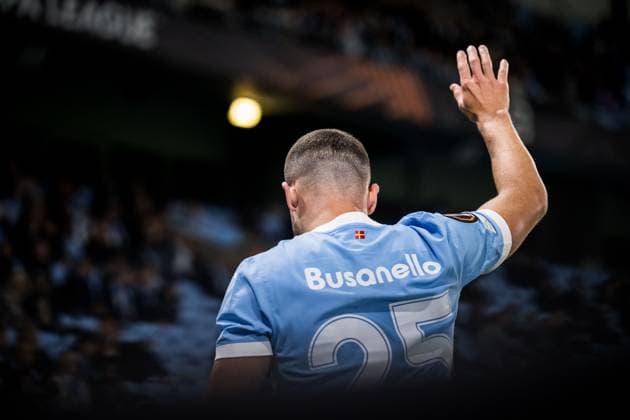 250924 Gabriel Busanello of Malmö FF during the UEFA Europa League football match between Malmö FF and Ludogorets on September 24, 2025 in Malmö. Photo: Petter Arvidson BILDBYRAN kod PA PA1085 fotboll football soccer fotball uefa europa league europa league malmö ff ludogorets bbeng Copyright: PETTERxARVIDSON BB250924PA205