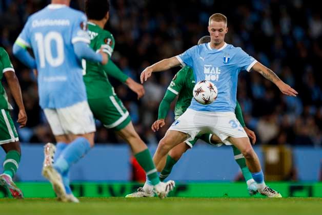 MALMÖ, SVERIGE 20250924 Malmös Daniel Gudjohnsen under onsdagens fotbollsmatch i Europa League mellan Malmö FF och PFK Ludogorets Razgrad pa Eleda Stadion (Nya Malmö Stadion). MALMÖ SVERIGE x10600x