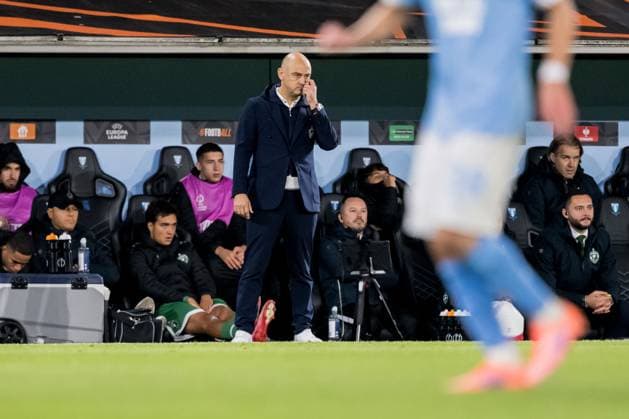 250924 Head coach Matheus Machado of Ludogorets during the UEFA Europa League football match between Malmö FF and Ludogorets on September 24, 2025 in Malmö. Photo: Petter Arvidson BILDBYRAN kod PA PA1085 fotboll football soccer fotball uefa europa league europa league malmö ff ludogorets bbeng bbauto Copyright: PETTERxARVIDSON BB250924PA217