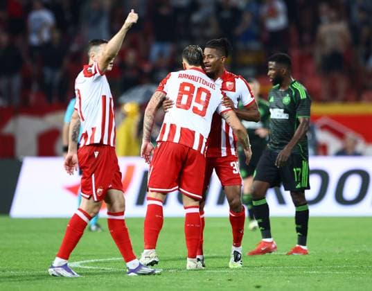 Marko Arnautovic of Crvena zvezda celebrates his goal Crvena zvezda v Celtic, UEFA Europa League, Football, Rajko Mitic Stadium, Belgrade, Serbia - 24 Sep 2025Belgrade Rajko Mitic Stadium Serbia EDITORIAL USE ONLY No use with unauthorised audio, video, data, fixture lists, club league logos or live services. Online in-match use limited to 120 images, no video emulation. No use in betting, games or single club league player publications. Copyright: xNikolaxKrstic Shutterstockx 15498417ee