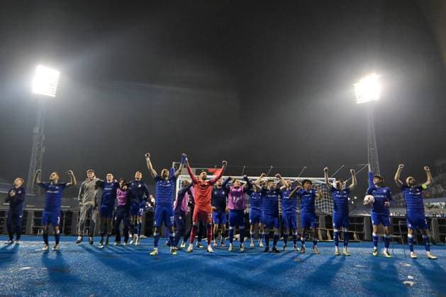 Zagreb, Croatia, September 24th 2025, Dinamo Zagreb celebrate win after the UEFA Europa League, League phase Matchday 1, match between Dinamo Zagreb (Croatia) and Fenerbahce (Turkey) at Stadium Maksimir, Zagreb, Croatia.(Photo by Igor Kupljenik Sports Press Photo) Copyright: xIgorxKupljenikx xSPPx Sportspressphoto_SPR31410
