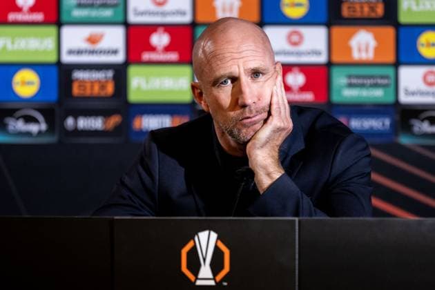 250924 Head coach Henrik Rydström of Malmö FF during the press conference, PK, Pressekonferenz after the UEFA Europa League football match between Malmö FF and Ludogorets on September 24, 2025 in Malmö. Photo: Petter Arvidson BILDBYRAN kod PA PA1085 fotboll football soccer fotball uefa europa league europa league malmö ff ludogorets bbeng Copyright: PETTERxARVIDSON BB250924PA265