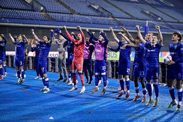 Croatia, Zagreb, 240925. Maksimir Stadium. UEFA Europa League 1st round match, GNK Dinamo - Fenerbahce SK. In the photo: Dinamo celebration. Photo: Damir Krajac CROPIX Zagreb Croatia Copyright: xxDamirxKrajacx dinamo_fenerbahce128-240925