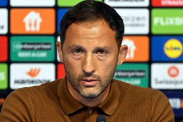 Croatia, Zagreb, 240925. Maksimir Stadium. press conference, PK, Pressekonferenz after the UEFA Europa League 1st round match, GNK Dinamo - Fenerbahce SK. In the photo: Domenico Tedesco, Fenerbahce coach. Photo: Damir Krajac CROPIX Zagreb Croatia Copyright: xxDamirxKrajacx tedesco7-240925