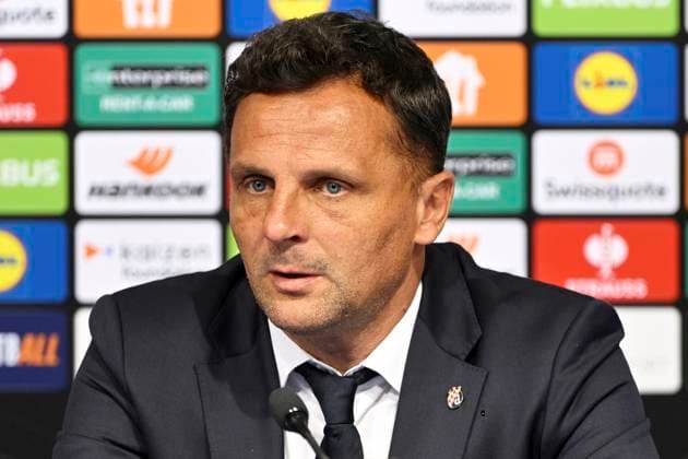 Croatia, Zagreb, 240925. Maksimir Stadium. press conference, PK, Pressekonferenz after the UEFA Europa League 1st round match, GNK Dinamo - Fenerbahce SK. In the photo: Mario Kovacevic, Dinamo coach. Photo: Damir Krajac CROPIX Zagreb Croatia Copyright: xxDamirxKrajacx kovacevic4-240925