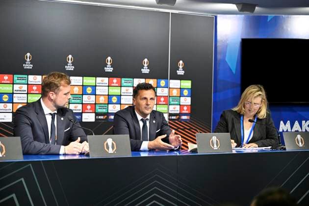 Croatia, Zagreb, 240925. Maksimir Stadium. press conference, PK, Pressekonferenz after the UEFA Europa League 1st round match, GNK Dinamo - Fenerbahce SK. In the photo: Mario Kovacevic, Dinamo coach. Photo: Damir Krajac CROPIX Zagreb Croatia Copyright: xxDamirxKrajacx kovacevic9-240925
