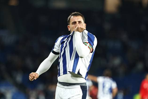 Mikel Oyarzabal (Sociedad), SEPTEMBER 24, 2025 - Football Soccer : Oyarzabal celebrate after his goal during Spanish LaLiga EA Sports match between Real Sociedad - RCD Mallorca at the Estadio de Anoeta in San Sebastian, Spain. Noxthirdxpartyxsales  aflo_304678117