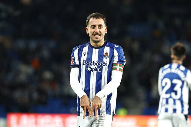 Mikel Oyarzabal (Sociedad), SEPTEMBER 24, 2025 - Football Soccer : Oyarzabal celebrate after his goal during Spanish LaLiga EA Sports match between Real Sociedad - RCD Mallorca at the Estadio de Anoeta in San Sebastian, Spain. Noxthirdxpartyxsales  aflo_304678129