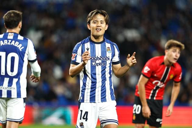 Takefusa Kubo (Sociedad), SEPTEMBER 24, 2025 - Football Soccer : Spanish LaLiga EA Sports match between Real Sociedad - RCD Mallorca at the Estadio de Anoeta in San Sebastian, Spain. Noxthirdxpartyxsales  aflo_304691631