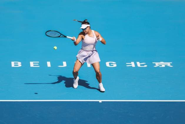 BEIJING, CHINA - SEPTEMBER 25: Wang Xiyu of China competes in the Women s Singles Round of 128 match against Guo Hanyu of China on day 4 of the 2025 China Open at National Tennis Center on September 25, 2025 in Beijing, China.  Copyright: xVCGx 111593101112