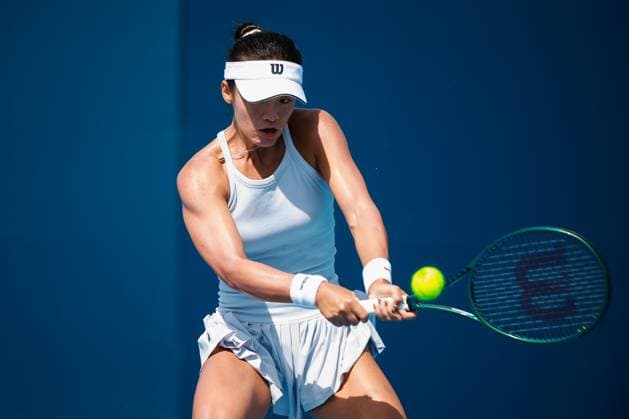 BEIJING, CHINA - SEPTEMBER 25: Wei Sijia of China competes in the Women s Singles Round of 128 match against Zeynep Sonmez of Turkey on day 4 of the 2025 China Open at National Tennis Center on September 25, 2025 in Beijing, China.  Copyright: xVCGx 111593103893