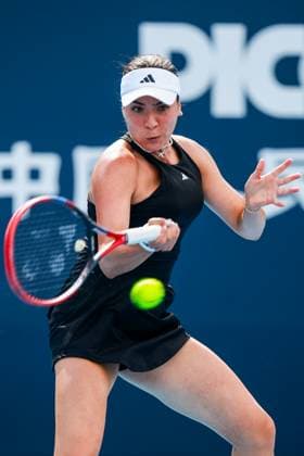 BEIJING, CHINA - SEPTEMBER 25: Elena-Gabriela Ruse of Romania competes in the Women s Singles Round of 128 match against Rebecca Sramkova of Slovakia on day 4 of the 2025 China Open at National Tennis Center on September 25, 2025 in Beijing, China.  Copyright: xVCGx 111593109615