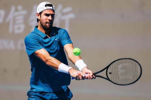 BEIJING, CHINA - SEPTEMBER 25: Karen Khachanov of Russia competes in the Men s Singles Round of 32 match against Alexandre Muller of France on day 4 of the 2025 China Open at National Tennis Center on September 25, 2025 in Beijing, China.  Copyright: xVCGx 111593103108