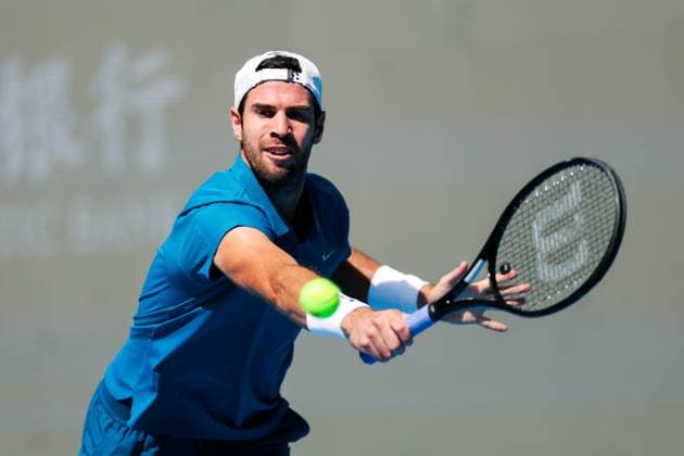 BEIJING, CHINA - SEPTEMBER 25: Karen Khachanov of Russia competes in the Men s Singles Round of 32 match against Alexandre Muller of France on day 4 of the 2025 China Open at National Tennis Center on September 25, 2025 in Beijing, China.  Copyright: xVCGx 111593101486