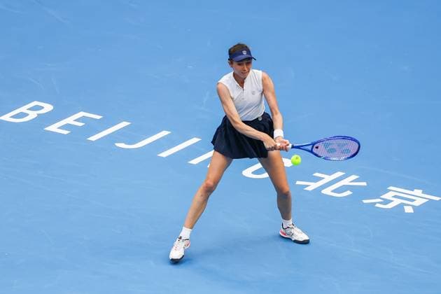 BEIJING, CHINA - SEPTEMBER 25: Cristina Bucsa of Spain competes in the Women s Singles Round of 128 match against Donna Vekic of Croatia on day 4 of the 2025 China Open at National Tennis Center on September 25, 2025 in Beijing, China.  Copyright: xVCGx 111593132544