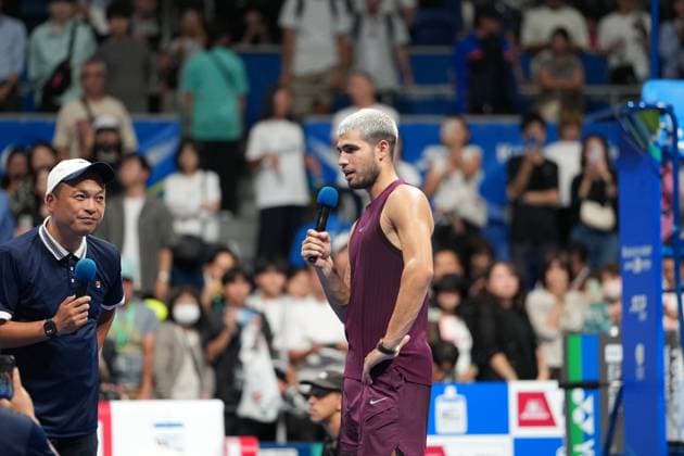 Carlos Alcaraz of spain defeated Sebastian Baez of Argentina 6-4 6-2 in Men s singles in Japan open tennis tournament ATP500 2025 at Ariake Tennis stadium in Tokyo, Japan on September 25, 2025  Copyright: xRanjithxKumar IPAxSportx xipa-agency.netx xx IPA_65729676 IPA_Agency_IPA65729676