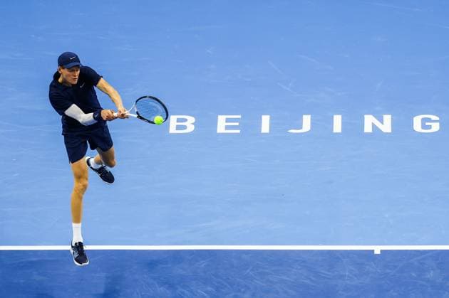 BEIJING, CHINA - SEPTEMBER 25: Jannik Sinner of Italy competes in the Men s Singles Round of 32 match against Marin Cilic of Croatia on day 4 of the 2025 China Open at National Tennis Center on September 25, 2025 in Beijing, China.  Copyright: xVCGx 111593160784