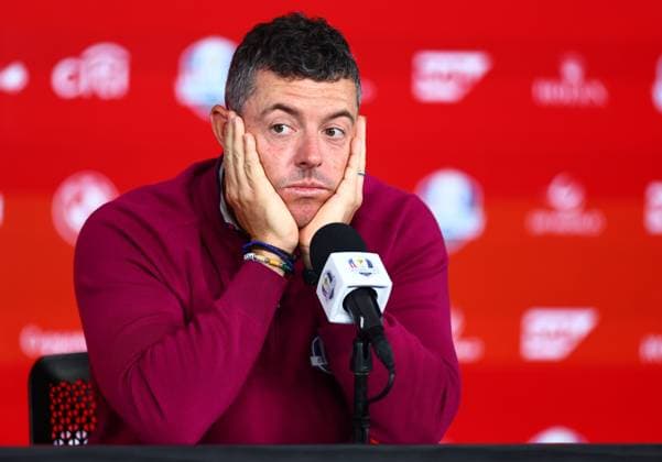 Rory McIlroy of Team Europe during a press conference, PK, Pressekonferenz 2025 Ryder Cup, Thursday Practice, Golf, Bethpage Black Golf Course, New York, USA - 25 Sep 2025New York Bethpage Black Golf Course New York (NY) United States of America EDITORIAL USE ONLY No use with unauthorised audio, video, data, fixture lists, club league logos or live services. Online in-match use limited to 120 images, no video emulation. No use in betting, games or single club league player publications. Copyright: xJamesxMarsh Shutterstockx 15500195s