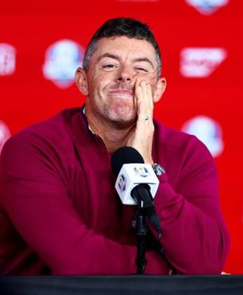 Rory McIlroy of Team Europe during a press conference, PK, Pressekonferenz 2025 Ryder Cup, Thursday Practice, Golf, Bethpage Black Golf Course, New York, USA - 25 Sep 2025New York Bethpage Black Golf Course New York (NY) United States of America EDITORIAL USE ONLY No use with unauthorised audio, video, data, fixture lists, club league logos or live services. Online in-match use limited to 120 images, no video emulation. No use in betting, games or single club league player publications. Copyright: xJamesxMarsh Shutterstockx 15500195n