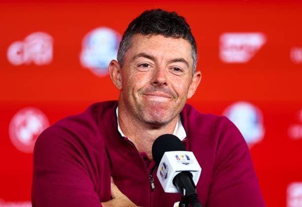 Rory McIlroy of Team Europe during a press conference, PK, Pressekonferenz 2025 Ryder Cup, Thursday Practice, Golf, Bethpage Black Golf Course, New York, USA - 25 Sep 2025New York Bethpage Black Golf Course New York (NY) United States of America EDITORIAL USE ONLY No use with unauthorised audio, video, data, fixture lists, club league logos or live services. Online in-match use limited to 120 images, no video emulation. No use in betting, games or single club league player publications. Copyright: xJamesxMarsh Shutterstockx 15500195c