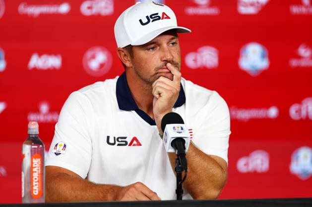Bryson DeChambeau of Team USA during a press conference, PK, Pressekonferenz 2025 Ryder Cup, Thursday Practice, Golf, Bethpage Black Golf Course, New York, USA - 25 Sep 2025New York Bethpage Black Golf Course New York (NY) United States of America EDITORIAL USE ONLY No use with unauthorised audio, video, data, fixture lists, club league logos or live services. Online in-match use limited to 120 images, no video emulation. No use in betting, games or single club league player publications. Copyright: xJamesxMarsh Shutterstockx 15500195an