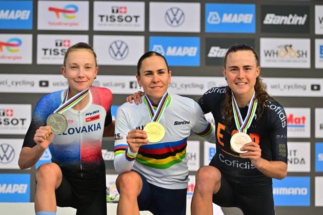 Gery CÃ lia, ChladoÅˆova Viktoria, Blasi Paula Straßenrennen Frauen U23 Straßen-WM 2025 Ruanda Gery CÃ lia (France) gewinnt vor ChladoÅˆova Viktoria (Slovakia), Blasi Paula (Spain)Straßenrennen Frauen U23 World Championships WU - Road Race (WC) Straßen-Weltmeisterschaft im Radsport 2025 Road World Championships 2025 UCI Cycling WM 119,3 km Kigali, Ruanda, World Championships WE - ITT (WC). 25.09.2025