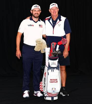Patrick Cantlay of Team USA and caddie. 2025 Ryder Cup, Thursday Practice, Golf, Bethpage Black Golf Course, New York, USA - 25 Sep 2025New York Bethpage Black Golf Course New York (NY) United States of America EDITORIAL USE ONLY No use with unauthorised audio, video, data, fixture lists, club league logos or live services. Online in-match use limited to 120 images, no video emulation. No use in betting, games or single club league player publications. Copyright: xJamesxMarsh Shutterstockx 15500195bg