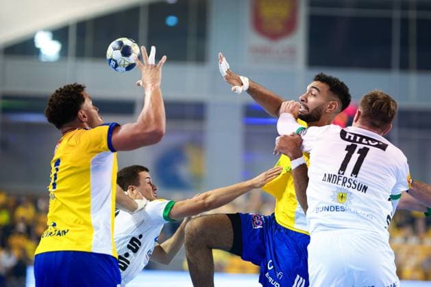 2025.09.25 Kielce Pilka reczna , Liga Mistrzow EHF , sezon 2025 26 Industria Kielce - Fuechse Berlin N z Hassan Kaddah Foto Tomasz Fafara PressFocus 2025.09.25 Kielce Handball , EHF Champions League , 2025 2026 season Industria Kielce - Fuechse Berlin Hassan Kaddah Credit: Tomasz Fafara PressFocus NEWSPIX.PL --- newspix.pl 