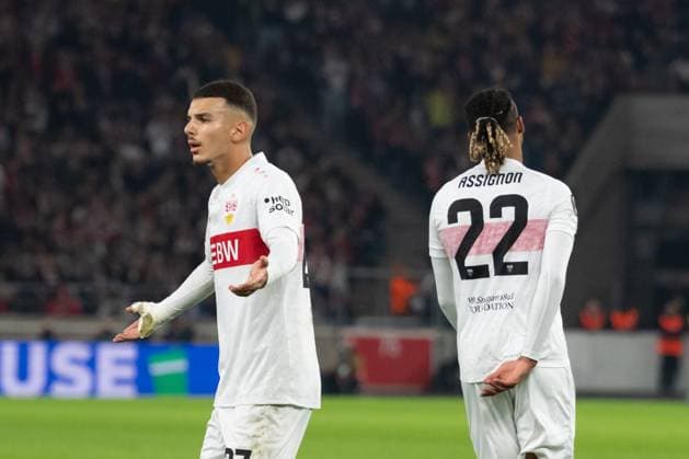 Frust bei Badredine Bouanani (VfB Stuttgart, 27), Lorenz Assignon(VfB Stuttgart, 22) GER, VfB Stuttgart vs. Celta Vigo, Fussball, UEFA Europa League, Herren, 1. Spieltag, Spielzeit 2025 2026, 25.09.2025, GER, VfB Stuttgart vs. Celta Vigo, Fussball, UEFA Europa League, Herren, 1. Spieltag, Spielzeit 2025 2026, 25.09.2025 Stuttgart Copyright: xEibner-Pressefoto WolfgangxFrankx EP_WFK